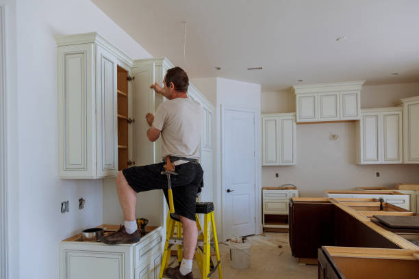 Kitchen island installation in Wenonah by JMT Kitchen Cabinet
